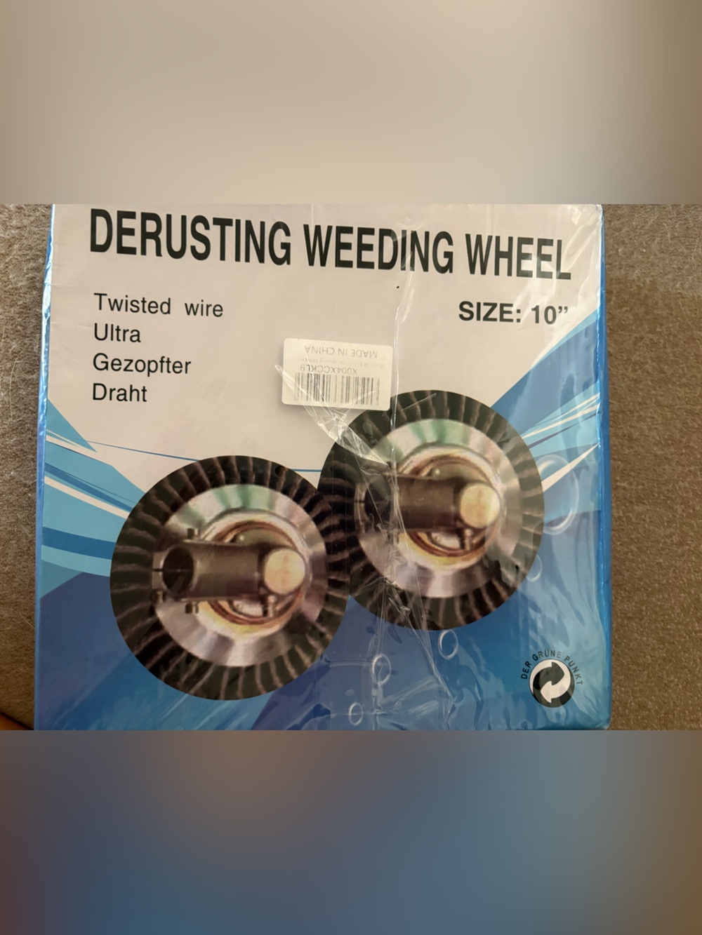 Derusting Weeding Wheel - Black Twisted Wire Garden Brush (10")